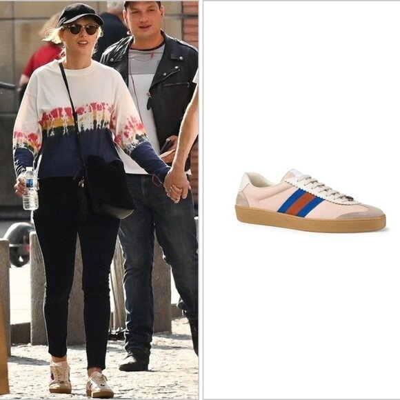 Gucci | Women's Yellow Leather Sneakers With Web G74 - Picture 2 of 16